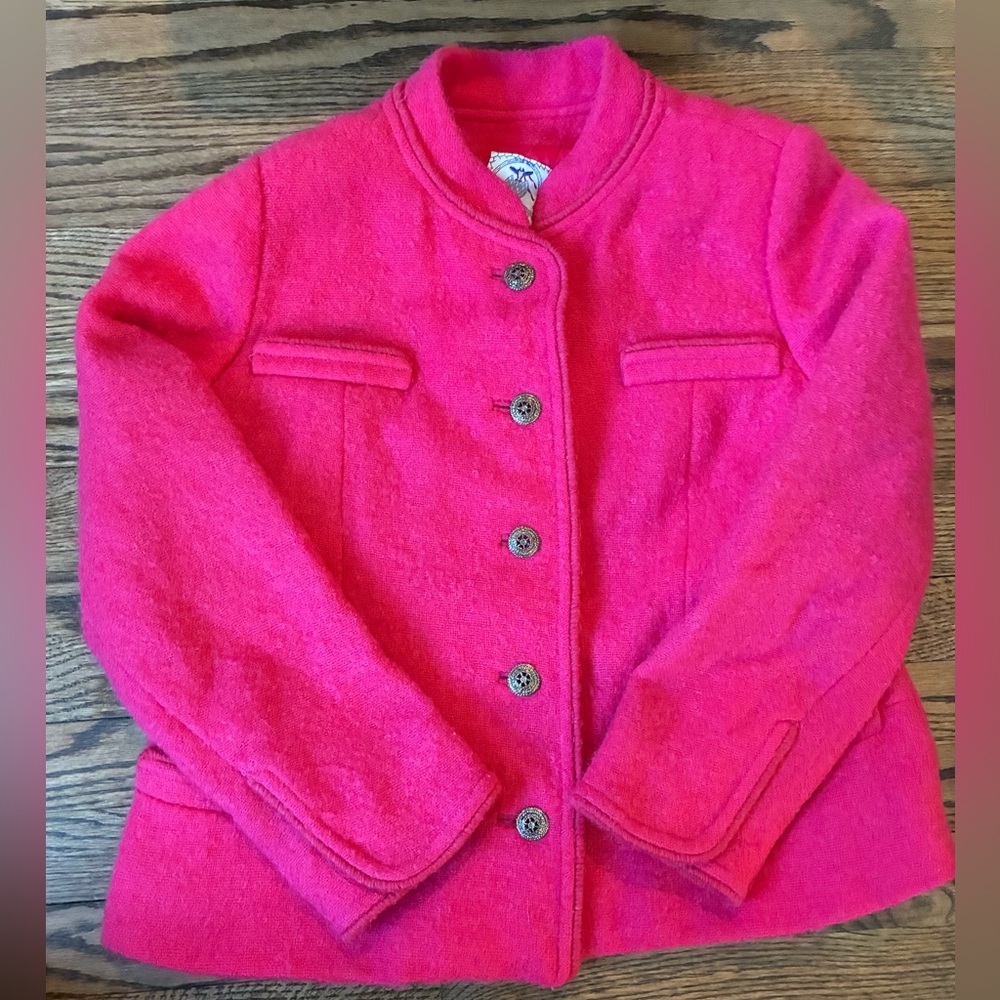 Vintage Ruth McCulloch Hot Pink Blazer size Medium 1960s